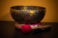 Fine Carving Singing Bowl [jambati], With [mantra Carving], [etching Carving]