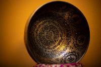 Fine Carving Singing Bowl [jambati], With [mantra Carving], [etching Carving]