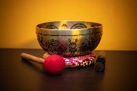 Fine Carving Singing Bowl [jambati], With [dorje Carving], [etching Carving]