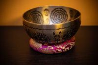 Fine Carving Singing Bowl [jambati], With [dorje Carving], [etching Carving]