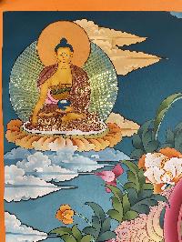 [master Quality], Buddhist Thangka Of Medicine Buddha, [original]