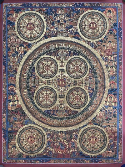 Buddhist Hand Painted Thangka Often Mandala Thangka