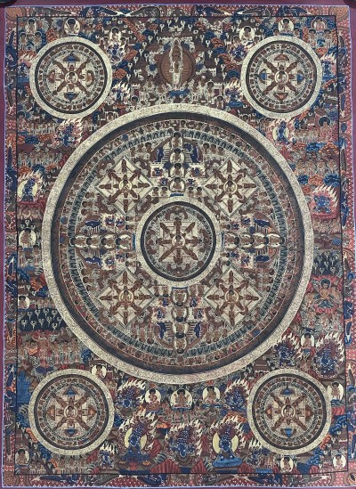 Buddhist Handmade Thangka Of Pancha Mandala Thangka