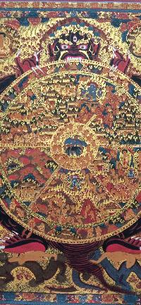Buddhist Handmade Thangka Of Wheel Of Life Thangka