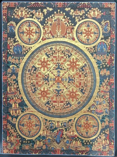 Buddhist Handmade Thangka Of Pancha Mandala Thangka