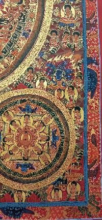 Buddhist Handmade Thangka Of Pancha Buddha Mandala Thangka