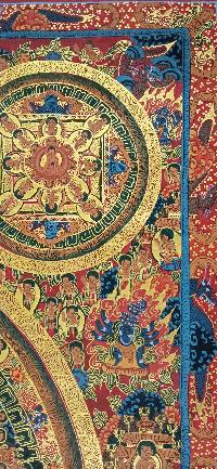 Buddhist Handmade Thangka Of Pancha Buddha Mandala Thangka