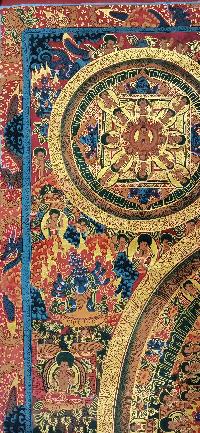 Buddhist Handmade Thangka Of Pancha Buddha Mandala Thangka