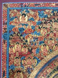 Five Mandala Thangka, Buddhist Handmade Thangka Of Pancha Buddha Mandala Thangka