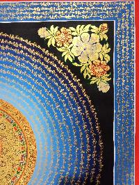 Buddhist Handmade Thangka Of Mantra Mandala Thangka With Avalokeshvara In Centre