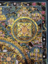 Buddhist Handmade Thangka Of Pancha Buddha Mandala Thangka