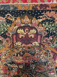 Buddhist Thangka Of Wheel Of Life Thangka, [with Brocade], Lama`s Art