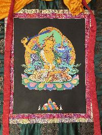 Buddhist Thangka Of Manjushree Thangka, Fine Quality, [with Brocade], Lama`s Art