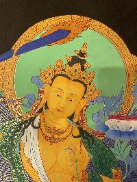 Buddhist Thangka Of Manjushree Thangka, Fine Quality, [with Brocade], Lama`s Art