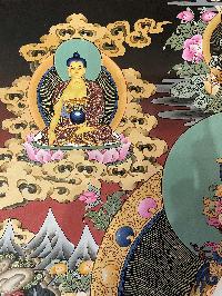 Buddhist Thangka Of White Tara Thangka, [with Brocade], Lama`s Art