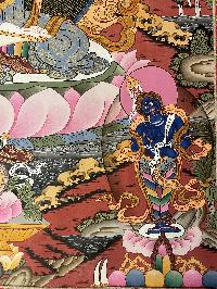 Buddhist Thangka Of White Tara Thangka, [with Brocade], Lama`s Art