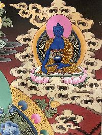 Buddhist Thangka Of White Tara Thangka, [with Brocade], Lama`s Art