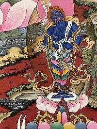 Buddhist Thangka Of White Tara Thangka, [with Brocade], Lama`s Art