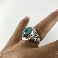 Designer Silver Jewellery With Tourquise Solid Gap Stone Rings