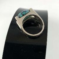 Designer Silver Jewellery With Turquoise Four Stand Stone Rings