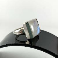 Designer Silver Jewellery With Rainbow Moonstone Side Setting Stone Rings