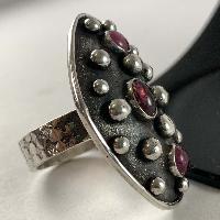 Designer Silver Jewellery With Tourmaline Cabusson Bubble Stone Rings