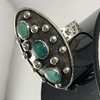 Designer Silver Jewellery With Turquoise Bubble Stone Rings