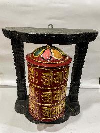 Wall Prayer Wheel Big Size With Mantra Inside, [with Carved Mantra], Wall Mountable