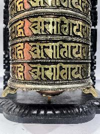 Wall Prayer Wheel Big Size With Mantra Inside, [stone Setting With Carved Mantra], Wall Mountable