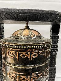 Wall Prayer Wheel Big Size With Mantra Inside, [oxidized With Carved Mantra], Wall Mountable