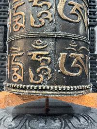 Wall Prayer Wheel Big Size With Mantra Inside, [oxidized With Carved Mantra], Wall Mountable