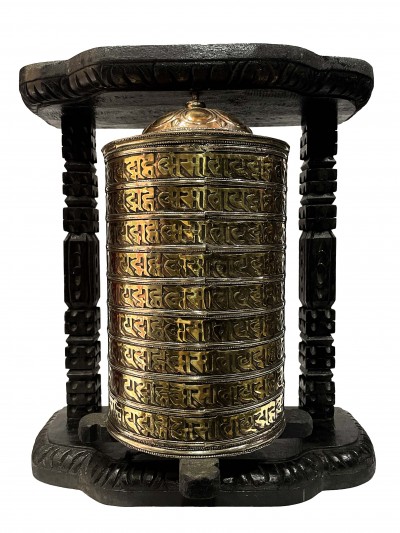 Wall Prayer Wheel Big Size With Mantra Inside, [with Carved Mantra], Wall Mountable