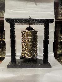 Wall Prayer Wheel Big Size With Mantra Inside, [with Carved Mantra], Wall Mountable