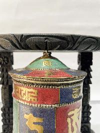 Wall Prayer Wheel With Mantra Inside, [with Carved Mantra]