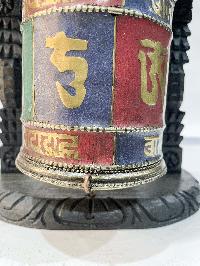 Wall Prayer Wheel With Mantra Inside, [with Carved Mantra]