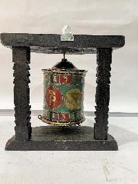 Wall Prayer Wheel With Mantra Inside, [with Carved Mantra]