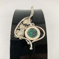 Designer Silver Turquoise Covered By Flowers Pendants