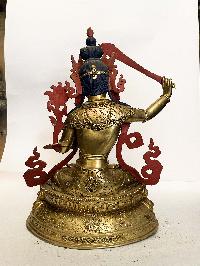 Buddhist Statue Of Manjushri, [full Gold Plated]