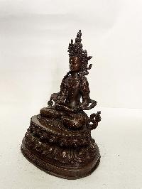 Buddhist Statue Of Aparimita, [stone Setting, Chocolate Oxidized], Chepame, Amitayus