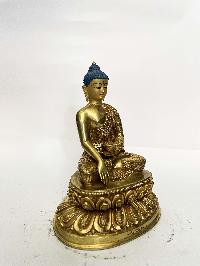 Buddhist Statue Of Shakyamuni Buddha, [full Gold Plated, Face Painted]
