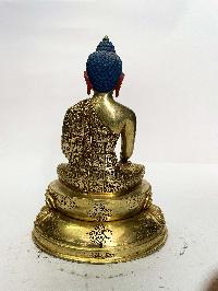 Buddhist Statue Of Shakyamuni Buddha, [full Gold Plated, Face Painted]