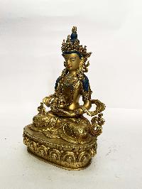 Buddhist Statue Of Aparimita, [stone Setting, Full Gold Plated, Face Painted], Chepame, Amitayus