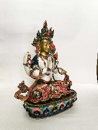 Buddhist Statue Of Chenrezig, [traditional Color, Face Painted]