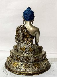 Buddhist Statue Of Shakyamuni Buddha, [silver Plated With Gold]