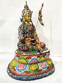 Buddhist Statue Of Padmasambhava, [face Painted, Traditional Color]