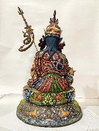 Buddhist Statue Of Padmasambhava, [face Painted, Traditional Color]