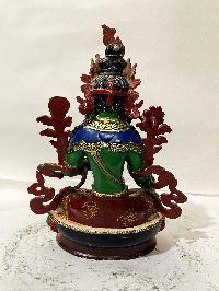 Buddhist Statue Of Green Tara, [face Painted, Traditional Color]