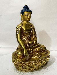 Buddhist Statue Of Shakyamuni Buddha, [face Painted, Full Gold Plated]