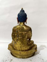 [master Quality], Buddhist Statue Of Shakyamuni Buddha, [full Gold Plated, Stone Setting, Face Painted]