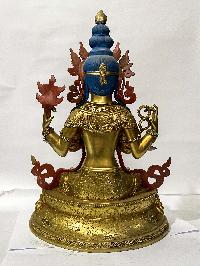 [master Quality], Buddhist Statue Of Chenrezig, Avalokiteshvara, [full Gold Plated, Stone Setting]